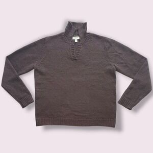 St Johns Bay Men's Brown Knit‎ Mock Neck Pullover Sweater Size XL